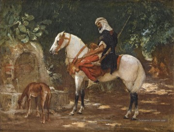 UN CAVALERIE MONTÉ Frederick Arthur Bridgman Arabe Peinture à l'huile